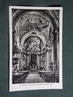 Képeslap,Kecskemét,Róm. kat. templom belső,oltár látkép,részlet,Korda R. T. kiadás,1940-
