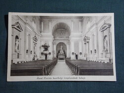 Képeslap,Keszthely,Szent Terézke templom belső,oltár látkép,részlet,Keszthelyi Kármel kiadás,1940-