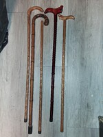 3 darab vintage fa sètabot és 1 bambusz