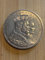 I. Vilmos koronázási ezüst tallér -18,4gr, 33mm átmérő-, 1861, Poroszország