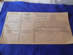 Hírlaputalvány  ...30 as évekből  / Magyar Földrajzi Társaság ....