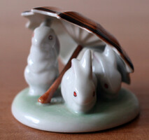 Esernyős nyuszik Drasche porcelán retro vintage