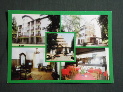 Képeslap,Mátraháza,mozaik,SZOT üdülő,szálló,Pagoda hotel látkép,részlet, 1990-
