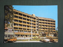 Képeslap,Mátrafüred,Avar szálló,étterem,presszó,wartburg,lada autó látkép,részlet,1981-