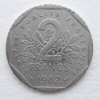 2 Frank 1982 érme, fémpénz - Franciaország 2 Frank 1982 pénzérme