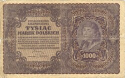 1000 marek márka 1919 Lengyelország II. széria 1.