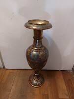 Réz kézzel festett ,sülyos indiai váza, 48 cm-es. 3416b