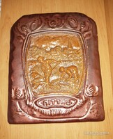 Nehéz súlyos pirogránit kép.  A déli aratás - 29*35 cm (ia)