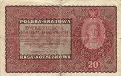 20 marek márka 1919 Lengyelország I!.széria 1.