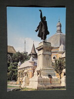 Képeslap,Miskolc,Kossuth Lajos szobor,emlékmű látkép,részlet, 1981-