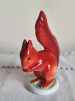 Hollóházi porcelán mókus figura