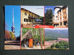 Képeslap,Mátraháza,mozaik,Tv torony,üdülő,szálló,kemping látkép,részlet, 2000-