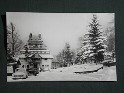 Képeslap,Mátraháza,Sport SZOT üdülő,szálló,wartburg autó látkép,részlet,1967-