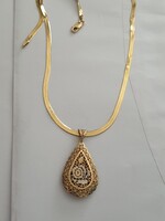 Gyönyörű 14k sárga arany laplánc ,ritka!