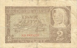 2 zloty zlote zlotych 1941 Lengyelország