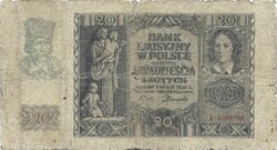 20 zloty zlotych 1940 Lengyelország 1.