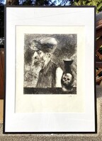 KÜLÖNLEGES ALKOTÁS! GARANTÁLTAN EREDETI!!! Szász Endre, Villon figura című rézkarca