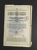 Ausztria Österreichische Boden-Credit-Anstalt Prémium Kötvény 100 Gulden 1880.