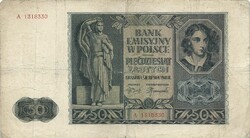 50 zloty zlotych 1941 Lengyelország 1.
