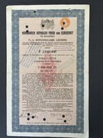 Magyar Katholikus Vallásalap 1000 Holland Forint  Részkötvény 1927.