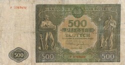 500 zloty zlotych 1946 Lengyelország Restaurált Ritka