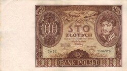 100 zloty zlotych 1934 Lengyelország 2. aUNC