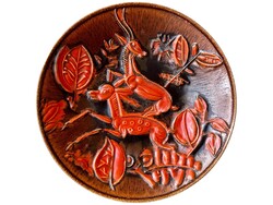 VILLEROY & BOCH Art Deco kerámia tál/tányér narancssárga uránmázzal Drezda 1935/40 RITKA !!!