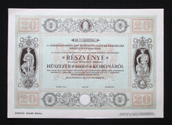 Székesfehérvári Építőanyagkereskedelmi Rt. részvény 20000 korona 1923 - Székesfehérvár MINTA