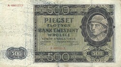 500 zloty zlotych 1940 Lengyelország