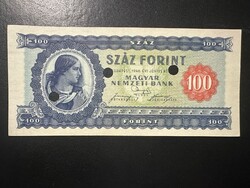 100 forint 1946.  ÉRVÉNYTELENÍTETT!!  EF!!  GYÖNYÖRŰ BANKJEGY!!  RITKA!!