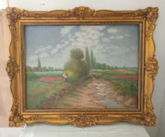 Régi Balogh András olaj,vászon tájkép festmény(75 X 100)