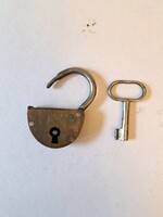 Antique handmade mini lock with original key, late 1800s, working