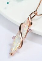 Opál köves csillogó Rosegold nyaklánc