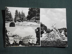Képeslap,Nagymágocs,mozaik,Károlyi kastély,park,szobor látkép,részlet,1964-