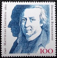 N1473 / Németország 1990 Matthias Claudius költő bélyeg postatiszta