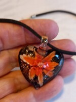 Murano Glass Sziv Medal Nyaklánc