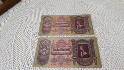 2 db. 100 Pengős bankjegy,1930