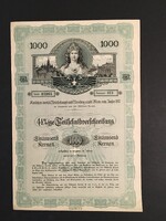 Ausztria Császári Főváros Bécs 4 1/2 % Kötvény 1917.