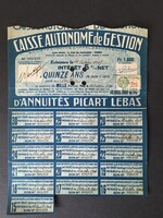 Franciaország Független Pénzkezelési Alap Kötvény 1934.