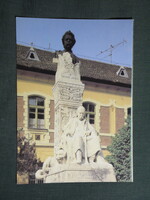 Képeslap,Nagykőrös,Arany János szobor látkép,részlet,1987-