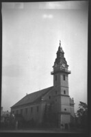 Régi fotónegatív, Kisújszállás, evangélikus templom 1950-es évek