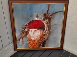 1,-Ft Szász Endre: Férfi portré olajfestmény