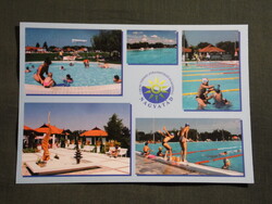 Képeslap,Nagyatád,mozaik,strandfürdő,büfé,bazár,medence látkép,részlet,1990-