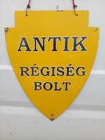 Antik,Régiség Bolt Zománctábla