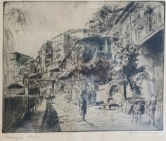ASZÓDI WEIL ERZSÉBET (1901-1976) VIRÁGOS UTCA-RÉZKARC!