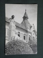 Képeslap,Nagykőrös,Arany János szobor látkép,részlet,1957-