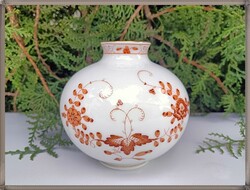 Ritka, kard jelzésű német Meissen Indian Coral porcelán váza
