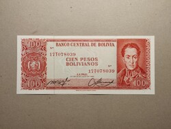 Bolívia - 100 Pesos Bolivianos 1962 UNC