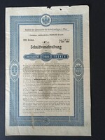 Ausztria Bécsi Közlekedési Bizottság Jelzálogkötvény 2000 Korona 1894.