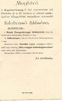 Meghívó: Dugonics-Társaság, 1894-ben Szeged.